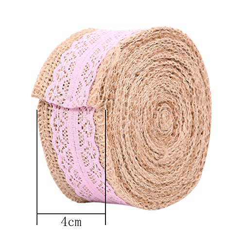 5 M Leinenband mit Spitze Strand Deko für DIY Handwerk Hochzeit LianLe - 7