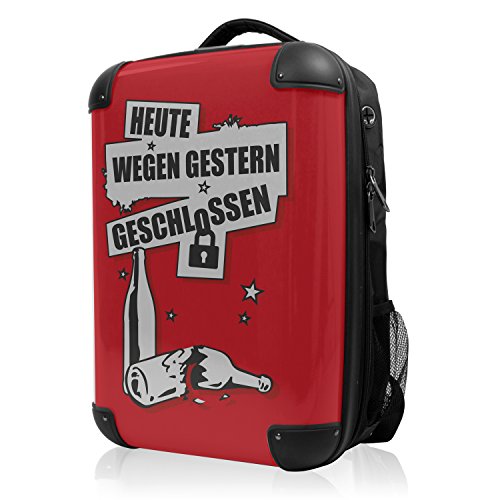 Preisvergleich Produktbild HAUPTSTADTKOFFER - STYLE Laptoprucksack Rucksack Business Laptop Rucksack Arbeits Daypack, individuell gestalten, Geschenkidee, Design: Wegen gestern geschlossen - Rot