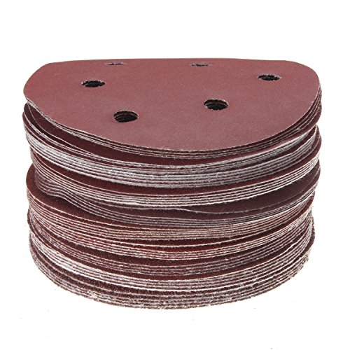 KING DO WAY 50Pcs Schleifscheiben Schleifpapier Durchmesser 125mm 6 Loch Klettscheiben Koernung Schleifen