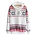 Produktbild Frauen Tops BA Zha HEI Frauen-Langes Hülsen-WeihnachtsHoodie-Sweatshirt-Pullover-Strickjacke mit Kapuze Pullover Damen T-Shirt Rundhals Lose Bluse Hemd Pullover Oversize Sweatshirt (Weiß, 6XL)
