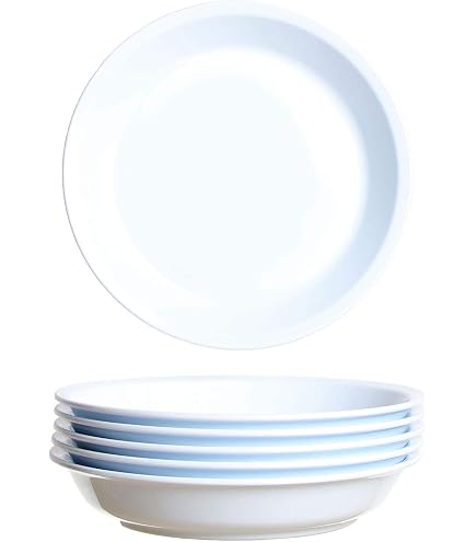 Tradineur Lot De 6 Assiettes Creuses Plastique Réutilisables 22 Cm – 1,36 L, Micro-ondes, Congélateur, Lave-vaisselle – Fabriqué En Espagne