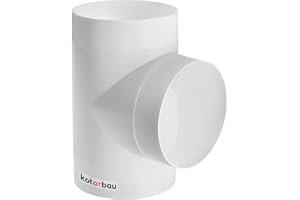KOTARBAU® Łącznik trójnika do systemów wentylacyjnych Ø 125 mm z tworzywa ABS, rura wentylacyjna do przewodów wentylacyjnych, trójdrożny łącznik rurowy