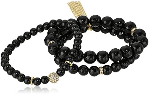 SEQUIN Womens Black Color Karma Strand Bracelet, Black, One Size