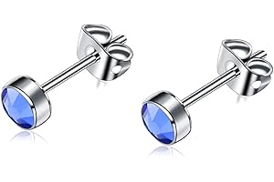 ARTSKIN Boucles d'oreilles en titane G23 pour femmes filles boucles d'oreilles hypoallergéniques en cristal de zircone 3mm/4mm/5mm/7mmm boucles d'oreilles pour oreilles sensibles