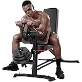 EASY BIG Panca Pesi Multifunzione con Estensione per le Gambe - Panca Regolabile Multi-Posizione per Allenamento di Forza, Es