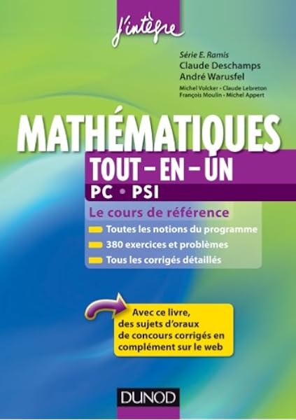 Amazon Fr Mathematiques Tout En Un Pc Psi Le Cours De Reference Le Cours De Reference Volcker Michel Lebreton Claude Moulin Francois Appert Michel Deschamps Claude Warusfel Andre Livres