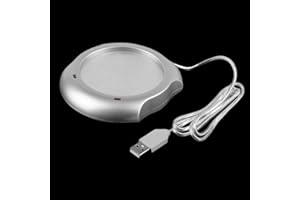 Greatangle À la Mode USB Isolation Coaster Chauffe Isolation Thermique Électrique Multifonctionnel Tasse À Café Tasse Tapis Tapis De Bureau À Domicile Accessoire Argent et Gris