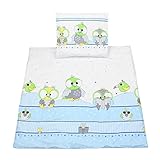 Wiegenset 4-teilig Baby Bettwäsche 80x80 Set Stubenwagen Kinderwagen Garnitur Bettdecken-Set mit Bezüge