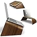 Produktbild Urcover® UNIVERSAL Echt Holz Laptop Ständer Halter in Dunkel Braun mit Metalllippe | Samdi Edition Notebookständer | Desktop Laptopständer | Ultrabook Schreib-Tisch Halterung