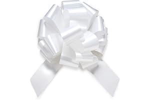 Zoe Deco Grand nœud de Voiture (Blanc Brillant, 45,7 cm) nœuds Cadeaux, nœud géant pour Voiture, nœud d'anniversaire, énorme nœud de Voiture, nœuds de Voiture, Grand nœud Blanc, nœud pour Cadeaux