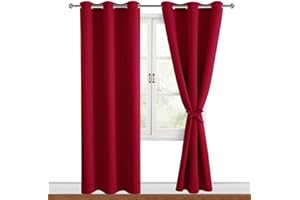 Hiasan Schlafzimmer Gardinen, Verdunklungsvorhänge, Vorhänge mit Ösen, Weihnachten Rot Blickdicht Vorhänge,2 Stück,117 x 228 cm (Breite x Höhe),weiche Schiebevorhänge