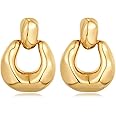 NEOUTH Gold Hoop Dangle Earrings For Women Girls Statement Retro Earrings Multiple Styles Jewelry for Gift Celebrity Fashion Jewellery