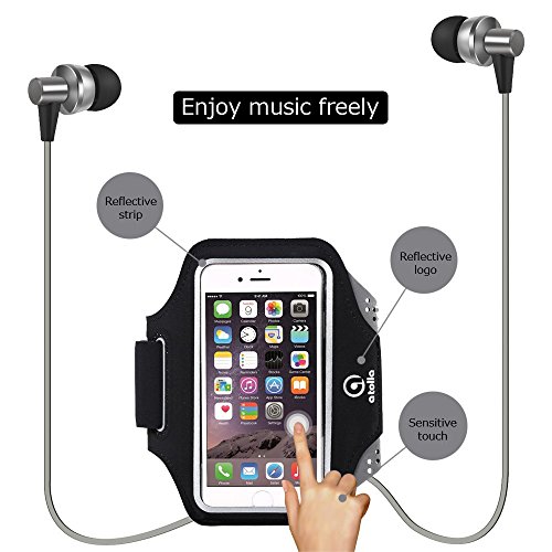 Atolla Sportarmband Hülle Laufarmband mit Kopfhörer Halter für iPhone 6 (4,7″) 6s mit veränderbarer Länge für Samsung Galaxy S4 S5 S6 und Smartphone unter 5.1″ für Fitness Übung Laufen Wandern Rad Fahren YOGA - 5