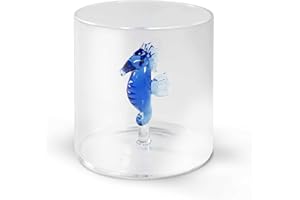 WD Lifestyle Bicchiere in vetro borosilicato. Capacità 250 ml. Decoro cavalluccio.
