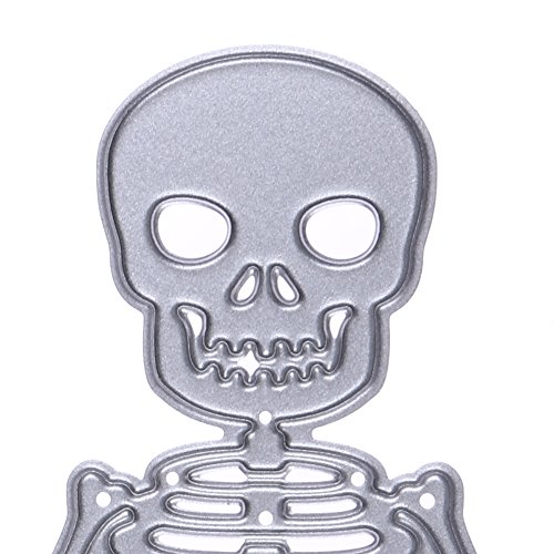 Demiawaking 1Pcs Schädel Schneiden Schablonen DIY Sammelalbum Dekor Papier Karten, Metall Buchzeichen , Metall Lesezeichen als Geschenk fuer Freunde - 4