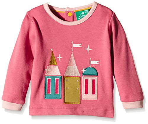 Little Green Radicals Unisex Baby Enchanted Castle Applique T-Shirt, Pink, 6-9 Months