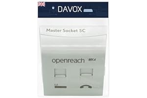 DAVOX BT Openreach master phone socket NTE5C MK2 + MK4 Faceplate - Combination Socket for Fibre Broadband + Filtered Telephone Main Line BT431a for Phone RJ11/RJ45 Data