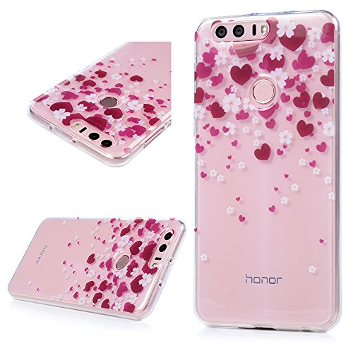 Huawei Honor 8 Case Huawei Honor 8 Schutzhülle YOKIRIN Premium Flexible Slim Fit TPU Silikon Case Cover Handyhülle Handytasche Etui Handycase Ultra Dünn Rutschfest Kratzfest Silikonhülle Blume Liebe - 2