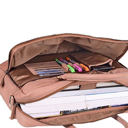 STILORD  Aaron  Umh  ngetasche Leder 15 6 Zoll Laptoptasche Aktentasche B  rotasche Unitasche mit Schultergurt Business Vintage  Farbe cognac - hellbr