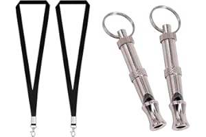 GHEART Hundepfeife, Ultraschall Hundepfeife, Professionelle Einstellbare Frequenz Hochfrequenz Lautlos Ultraschall Trainingspfeife, Hunde Pfeife mit Lanyard für Hundeerziehung Hundetraining, 2 Stück