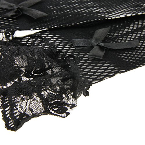 FakeFace Brauthandschuhe Fingerspitzen Handgelenk-Länge Handschuhe Brautaccessoires Spitze Fischnetz Party Abendhandschuhe für Frühling Sommer Herbst 1 Paar - 5