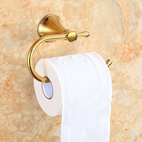 Konhard 16807BG Messing Toilettenpapierhalter Wandmontage, Gold - 2
