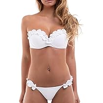 Costume Da Bagno Donna Due Pezzi Push Up - Bikini Imbottito Reggiseno Con Vita Alta E Spalline Regolabili - Foto 2