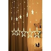 Coverzone 3 Metre Fişli 10&rsquo;lu Yıldız LED Işık Zinciri &ndash; Dekoratif Sıcak Işık Aydınlatma, Ev, Salon, Balkon, Perde ve Parti S&uuml;