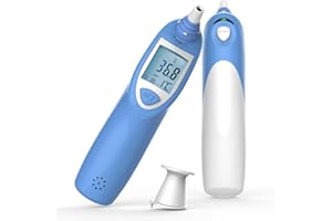 MEDLINKET Termometro digitale e medico a infrarossi, termometro MED LINKET per fronte e orecchio di bambini e adulti, operazione facile a 1 secondo, con certificazione CE