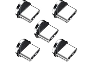 HanCenDa Cabezales de punta de conector magnético, paquete de 5, adaptador magnético USB C, adaptador de Cable de teléfono magnético fuerte giratorio de 360 ° para dispositivo tipo C
