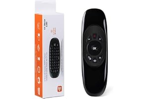 Air Mouse 2.4G Wireless Keyboard Remote 6 Axis Gyro Smart TV Controller | Combines a six axis space motion gyro sensor with a reverse side qwerty text keyboard layout and infra red learning.