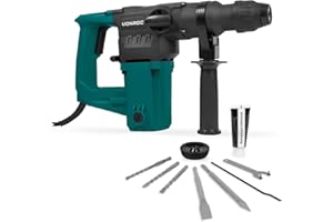 VONROC Marteau perforateur 1050W – 4,5 joule – SDS plus – 3 fonctions – Accessoires inclus - Controle de recul