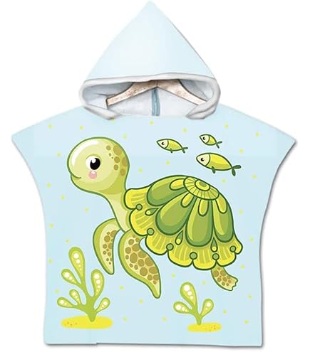 Poncho Bagno Bambini 60x120cm - Ascigamano Con Cappuccio Dinosauro, Cotone Morbido, 0-12 Mesi - Foto 7