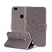 Produktbild Huawei P8 Lite 2017 Hülle, Huawei P8 Lite 2017 Schutzhülle, Alfort Carving Lederhülle Fashion Design Premium PU Leder Hohe Qualität Tasche Case Cover Kasten Abdeckung Wallet für Huawei P8 Lite 2017 5.2" Smartphone Funktion Standfunktion Unterstützte Telefone und Magnetverschluss mit Schmetterling ( Grau )