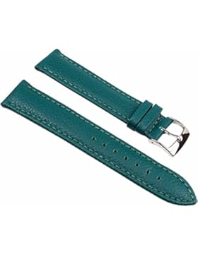 Eulit Fancy Fashion Ersatzband Uhrenarmband Rindsleder Band Petrol 25490S, Stegbreite:18mm
