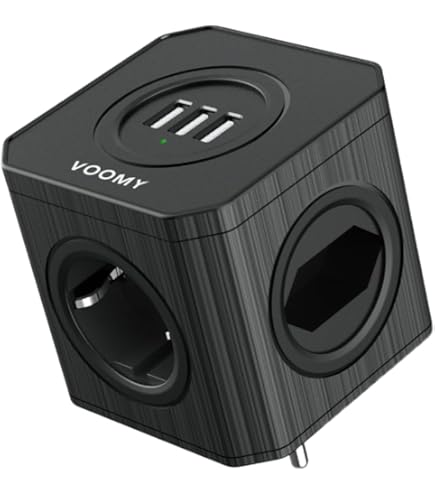 Travel-Cube ReWirable DuoUSB, Power Cube voor 4 stekkers en 2 USB-poorten (2,1 A), meervoudige