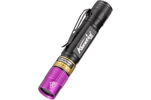 Alonefire SV62 Mini 3W UV Flashlight 365nm Portable Ultraviolet Black Light Very Small for Minerals, Pet Urine Detector, Money Detection with AAA Battery
