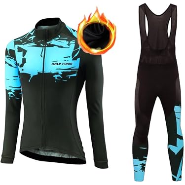 Set Ciclismo Donna A Maniche Lunghe - Maglia E Pantaloncini Con Cuscino Gel, Traspirante, Per Mountain Bike E Corsa