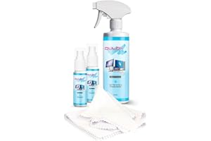 RONIBEX Kit Spray Limpia Pantallas 500ML + 3 Gamuzas Atrapolvo + 2 Liquido Limpiador 30ML Portatil para Ordenador Portatil - TV - Tablets - Móvil
