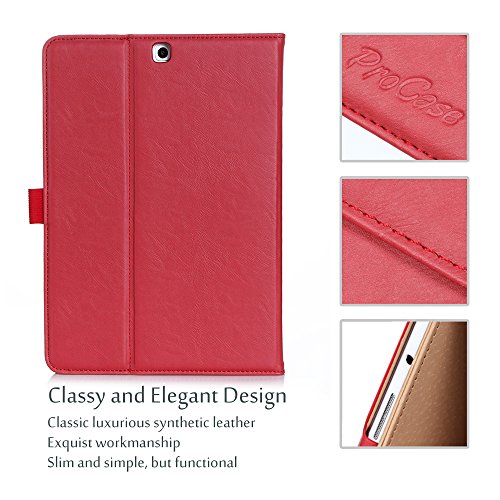 ProCase Schutzhülle Samsung Galaxy Tab S2 9.7 Kunstleder Schutz Hülle Ständer für Galaxy Tab S2 Tablet (9.7 inch, SM-T810 T815 T813)Rot - 7