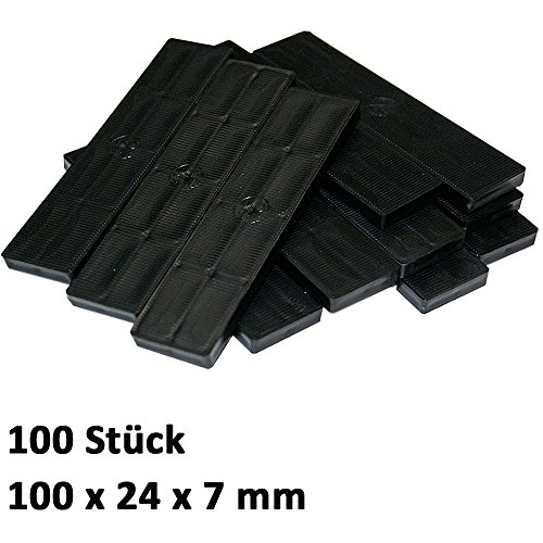 600 x Kunststoff Verglasungsklötze Set Glasklötze Unterleger 100x24x 1, 2, 3, 4, 5, 6 mm Distanzklötze Trageklötze Abstandshalter - 7