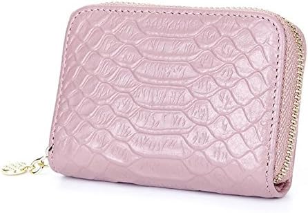 MeiliYH Ladies Genuine Leather wallet crocodile pattern wallet Credit Card Holder Card Bags zipper Coin Purse for Women