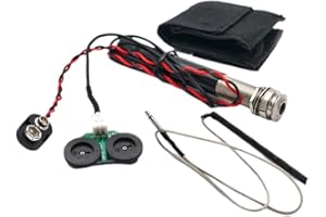 Doxiuyo Preamplificatore Endpin Jack Piezo Pickup Kit Controllo Volume e Tono per Parti di Chitarra Acustica Classica