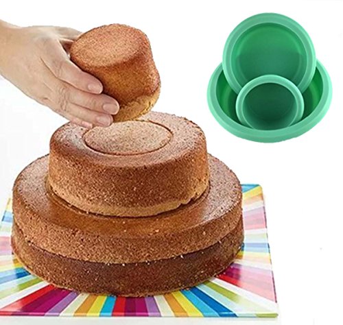 Fanaticism FlexiForm Tortenformen 3-er Set, 7, 14 und 19 cm Silikon, grün - 5