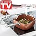 Produktbild Die innovative Topf 4 in 1 in Kupfer und Keramik Super Robust. Wok, Kasserolle, Topf-Ofen und Fritteuse. Mit Set Von 4 Zubehör. inkl. Deckel aus gehärtetem Glas, Korb für Braten und Tablett für Küche zum Dampf oder den Grill – Boden geeignet auch für Piano-Kochfeld/Induktion – Bratpfanne Chef Quadratischer Bräter mit Beschichtung in Kupfer glänzend mikronisiertem und Keramik Antihaftbeschichtung und Griff aus Stahl Kit Stück Keramik Farbe Cobre Copper Red Pan 'Pans – 5508