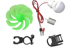 Jayruit Wind Turbine Generator Kit, Mini Wind Turbine Motor Blade with Bulb DIY Kits Power Alternative Energy Generator