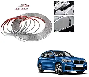 Auto Addict Car Side Window Door Beading Roll 14MM Silver Chrome Strip 20 Metres for BMW X1