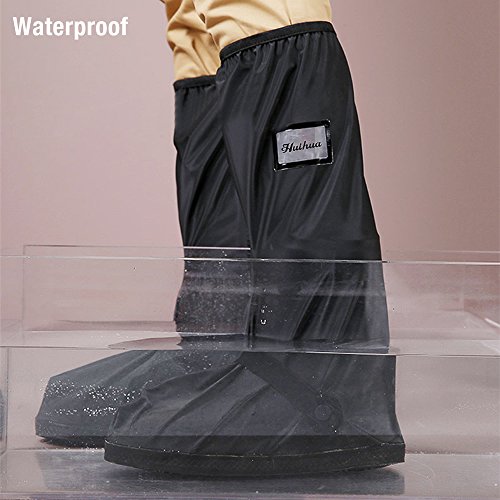 YAHUANG Regenüberschuhe Wasserdicht Schuhe 1 Paar, Outdoor Radsportschuhe Regendicht Rutschfestem Überschuhe optimal vor Nässe, Schnee und Matsch geschützt - 3