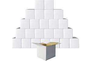 PETAFLOP 25 Stück Versandkarton Versandschachtel 15,3 x 15,3 x 15,3 cm Wellpapp-Faltkarton,Geschenk Box, weiß