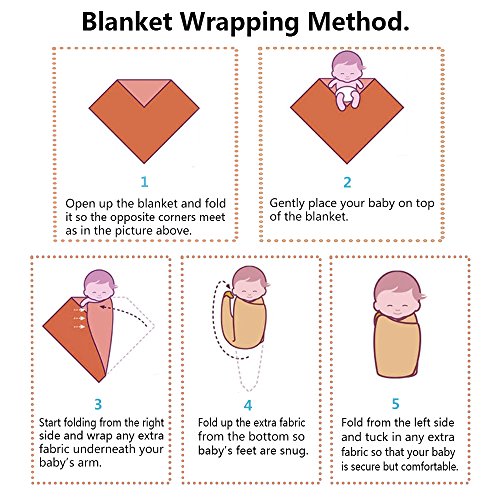 InnooBaby Pucktücher aus Musselin 4er-Pack Weiche und kuschelige Puckdecken für Schreibabys | 120 x 120 cm große Babydecken | 100% Baumwolle | Unisex Musselin und farbenfrohe Drucke - 7